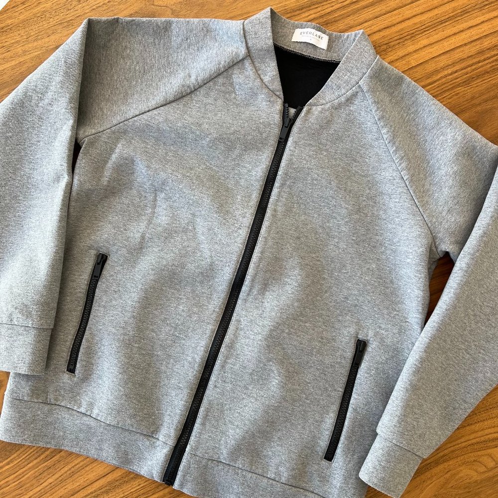 Men's Everlane Grey Zip-Front Sweatshirt - MEDIUM